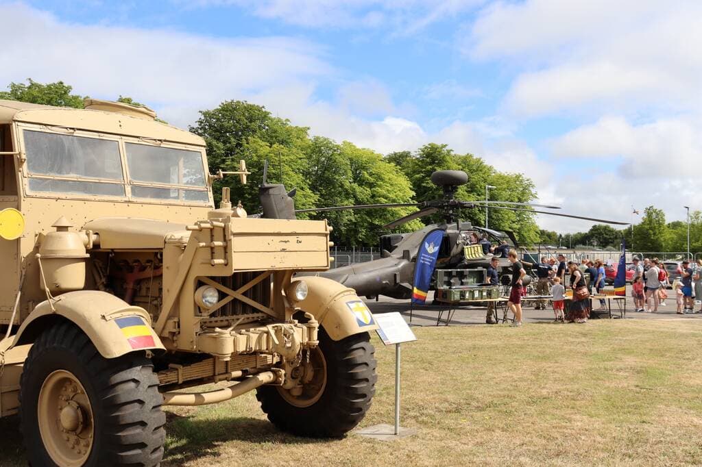Discover vehicles you don't normally get to see and sit in the Apache helicopter!